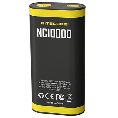 Зовнішній акумулятор (павербанк) Nitecore NC10000 (QC 3.0, 10000mAh, фонарик) 3.11.00428 фото