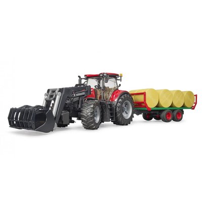 Іграшковий трактор, навантажувач, екскаватор Bruder Case IH Optum 300CVX Трактор з причепом для тюків (03198) 5.1.9.0017 фото