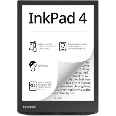 Електронна книга з підсвічуванням PocketBook 743G InkPad 4, Stundust Silver (PB743G-U-CIS) 8.1.3.00063 фото