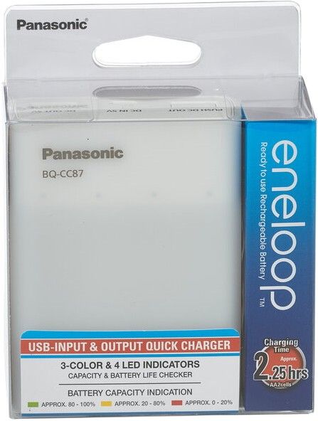 Зарядний пристрій Panasonic Smart&Quick Charger BQ-CC55 + Eneloop 4хAA 2000 mAh (K-KJ55MCD40E) ek.8.8.6.16 фото