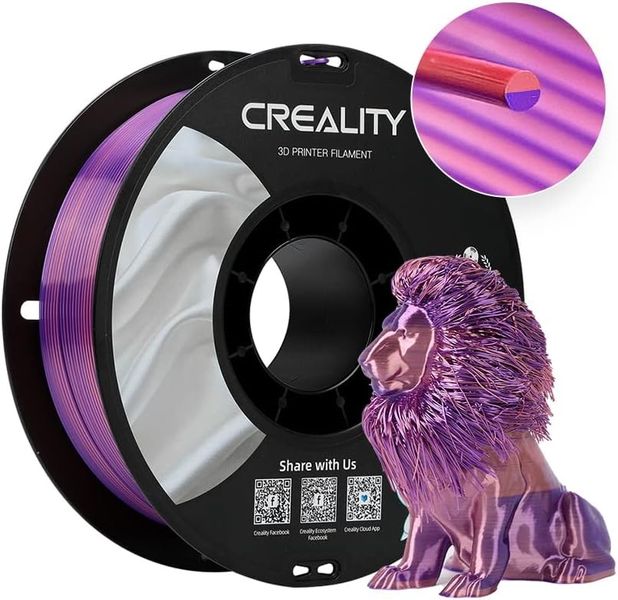 Сріблясто-золотий Creality PLA Filament (пластик) для 3D принтера CREALITY шовковий блиск 1кг, 1.75мм, сріблясто-золотий n.8.6.4.21.11 фото