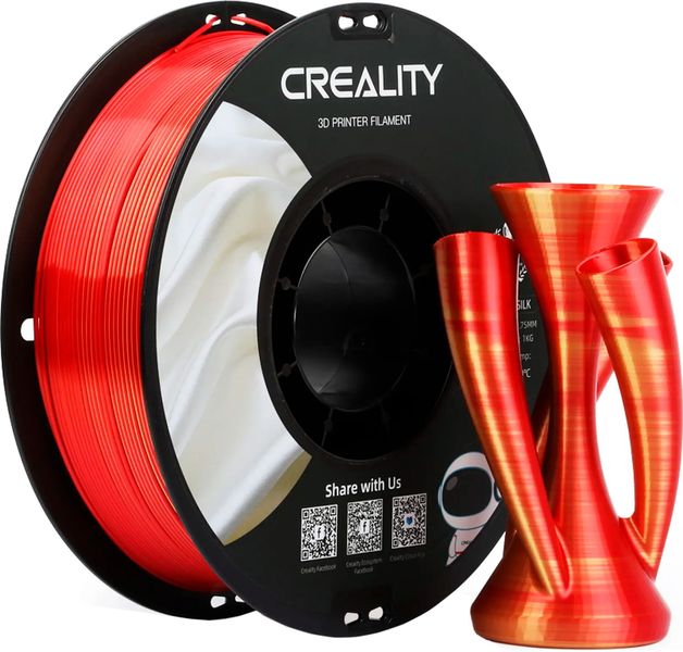 Сріблясто-золотий Creality PLA Filament (пластик) для 3D принтера CREALITY шовковий блиск 1кг, 1.75мм, сріблясто-золотий n.8.6.4.21.11 фото