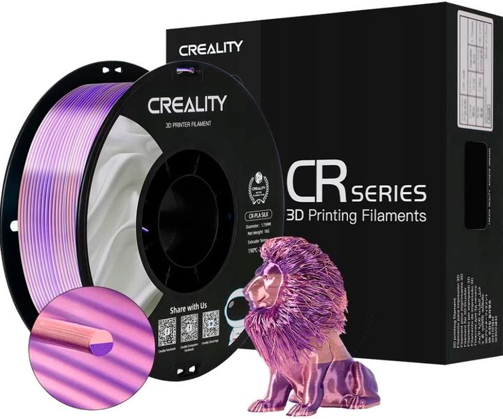 Сріблясто-золотий Creality PLA Filament (пластик) для 3D принтера CREALITY шовковий блиск 1кг, 1.75мм, сріблясто-золотий n.8.6.4.21.11 фото