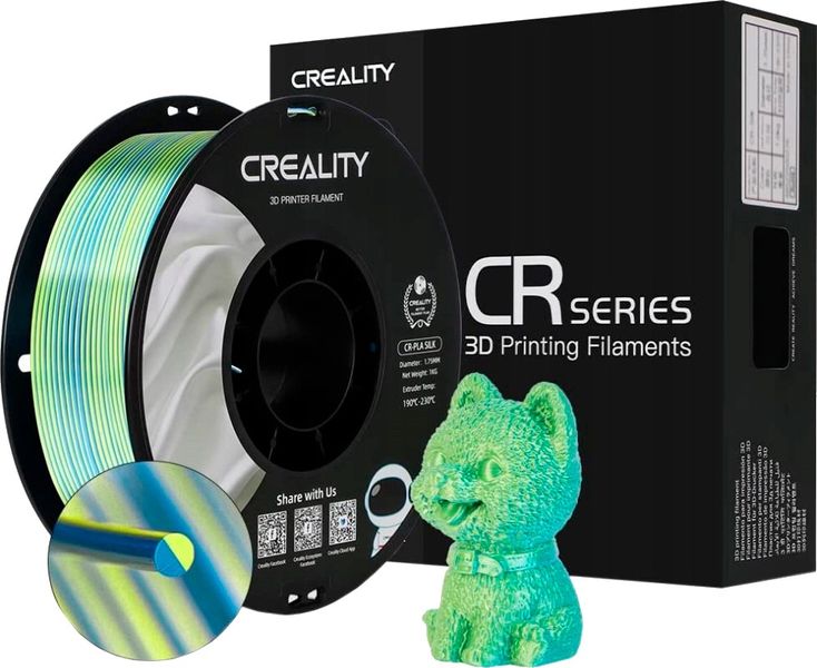 Сріблясто-золотий Creality PLA Filament (пластик) для 3D принтера CREALITY шовковий блиск 1кг, 1.75мм, сріблясто-золотий n.8.6.4.21.11 фото