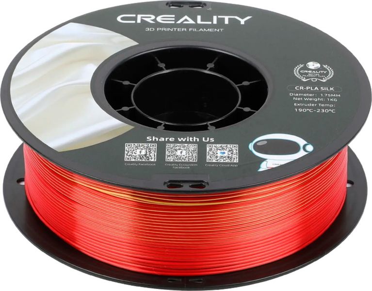 Сріблясто-золотий Creality PLA Filament (пластик) для 3D принтера CREALITY шовковий блиск 1кг, 1.75мм, сріблясто-золотий n.8.6.4.21.11 фото