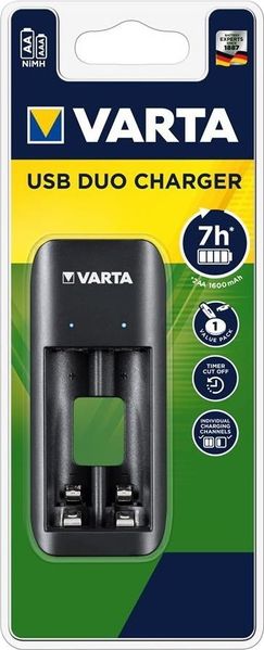 Зарядка для акумуляторної батарейки Varta Value USB Duo Charger (57651101401) ek.8.8.6.21 фото