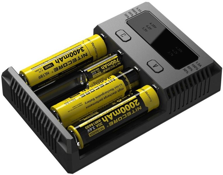 Зарядка для акумуляторної батарейки Nitecore Intellicharger NEW i4 el.8.8.6.1 фото