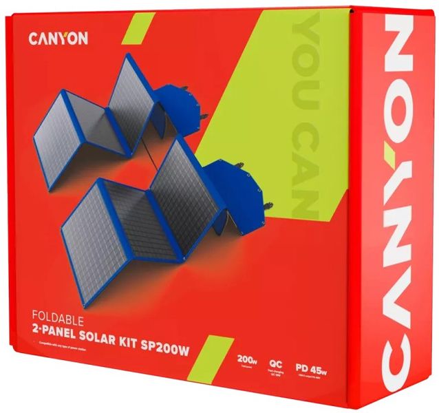 Зарядний пристрій на сонячній батареї Canyon SP-200 200W 2-pack (CND-SP200W2P) n.8.8.7.21.4 фото