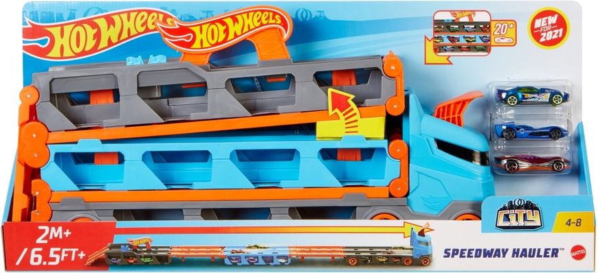 Автомобільний трек Hot Wheels Вантажівка-транспортер Суперперегони (GVG37) n.5.1.21.14 фото