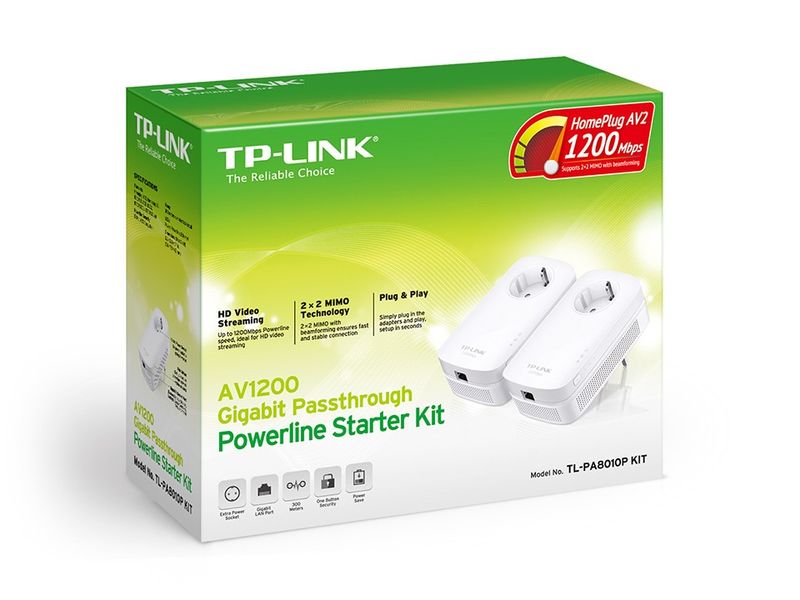 Powerline адаптер TP-LINK TL-PA8010P KIT mx.8.4.8.2 фото