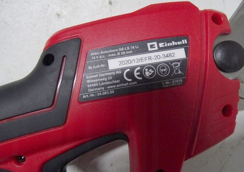 Секатор Einhell GE-LS 18 Li-Solo (3408300) mx.4.6.57 фото